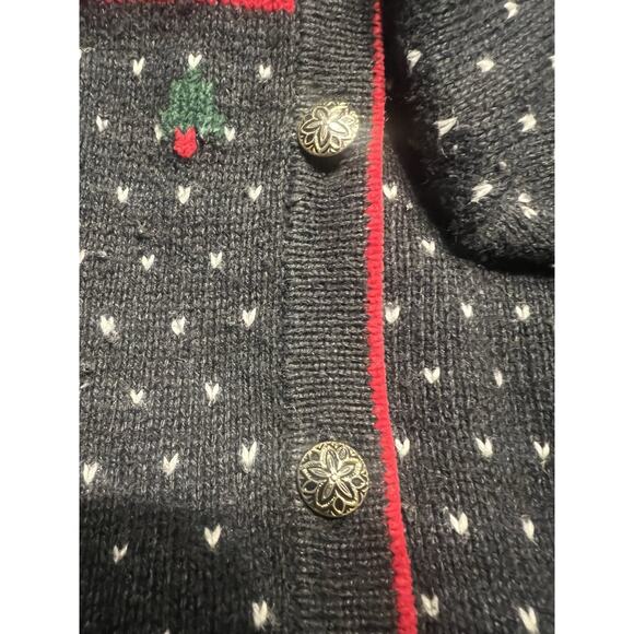 Koret Vintage Christmas Cardigan Sweater size Medium Fair Isle Snowflake Granny - Picture 12 of 12